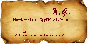 Markovits Gyárfás névjegykártya