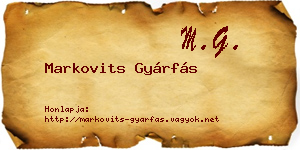 Markovits Gyárfás névjegykártya