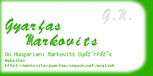 gyarfas markovits business card